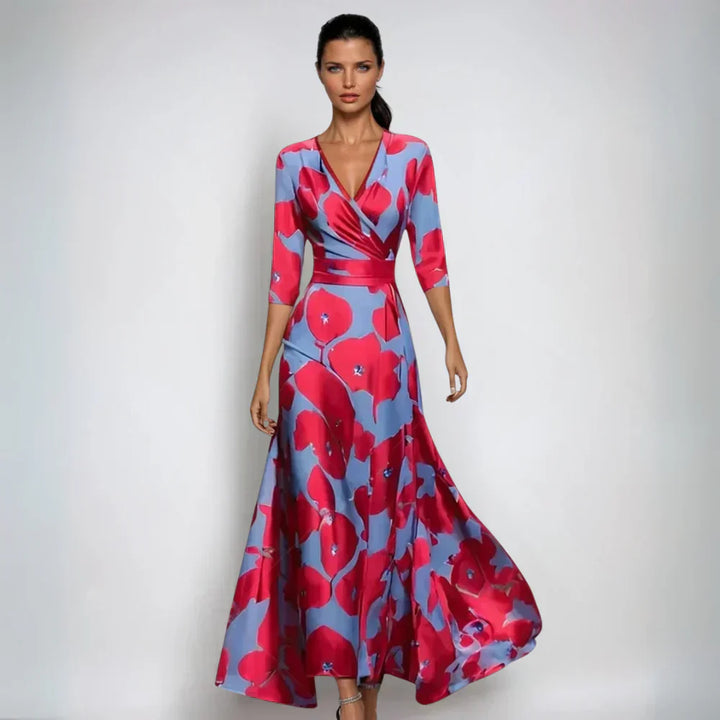 Eliana™ | Elegancka Sukienka A-Linia z Kwiatowym Wzorem