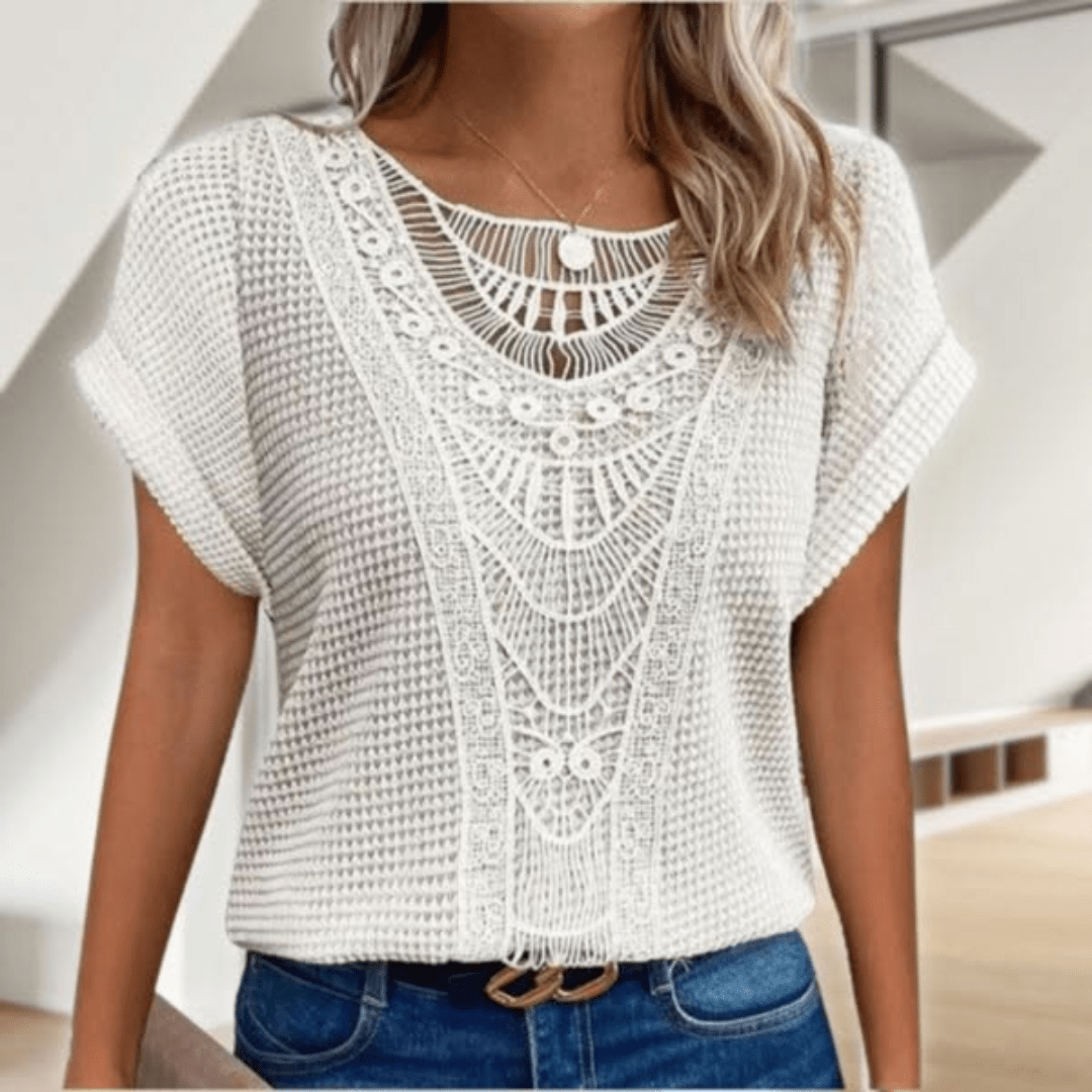 Esmie™ | Boho Chic Top with Intricate Cut-Out Details