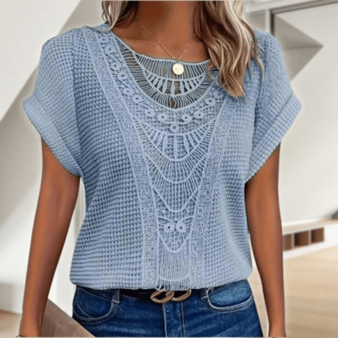 Esmie™ | Boho Chic Top with Intricate Cut-Out Details