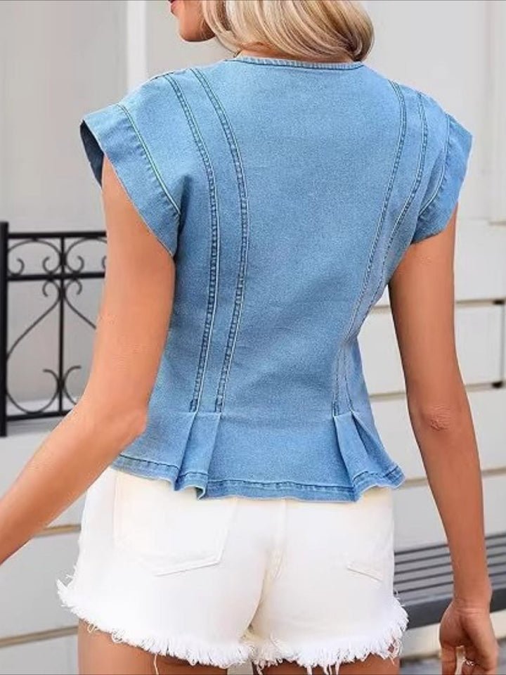 Viera | Top z dekoltem w serek z denimu