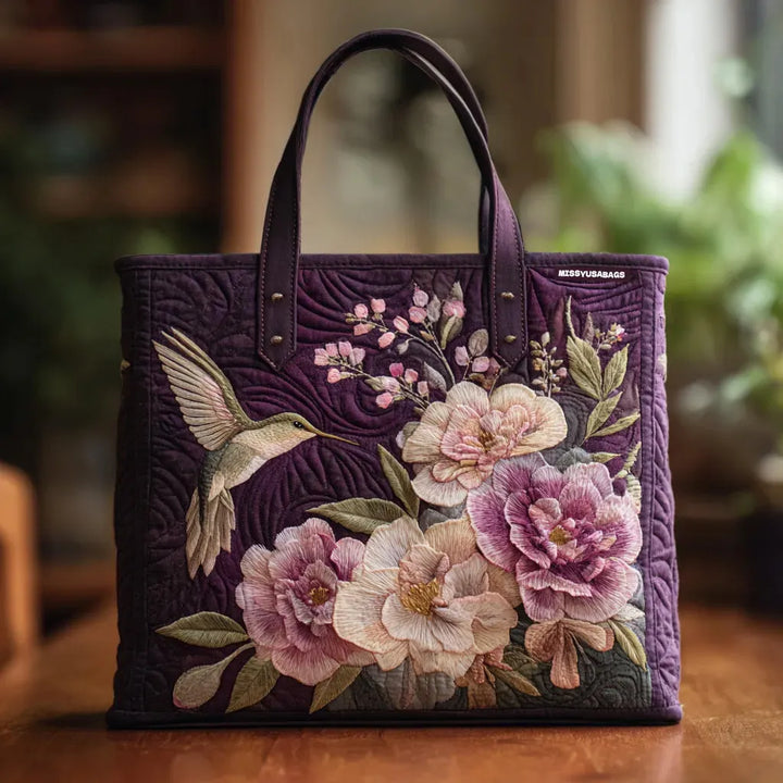Torba Artisanal Matelassé - Kolibry i Orchidee