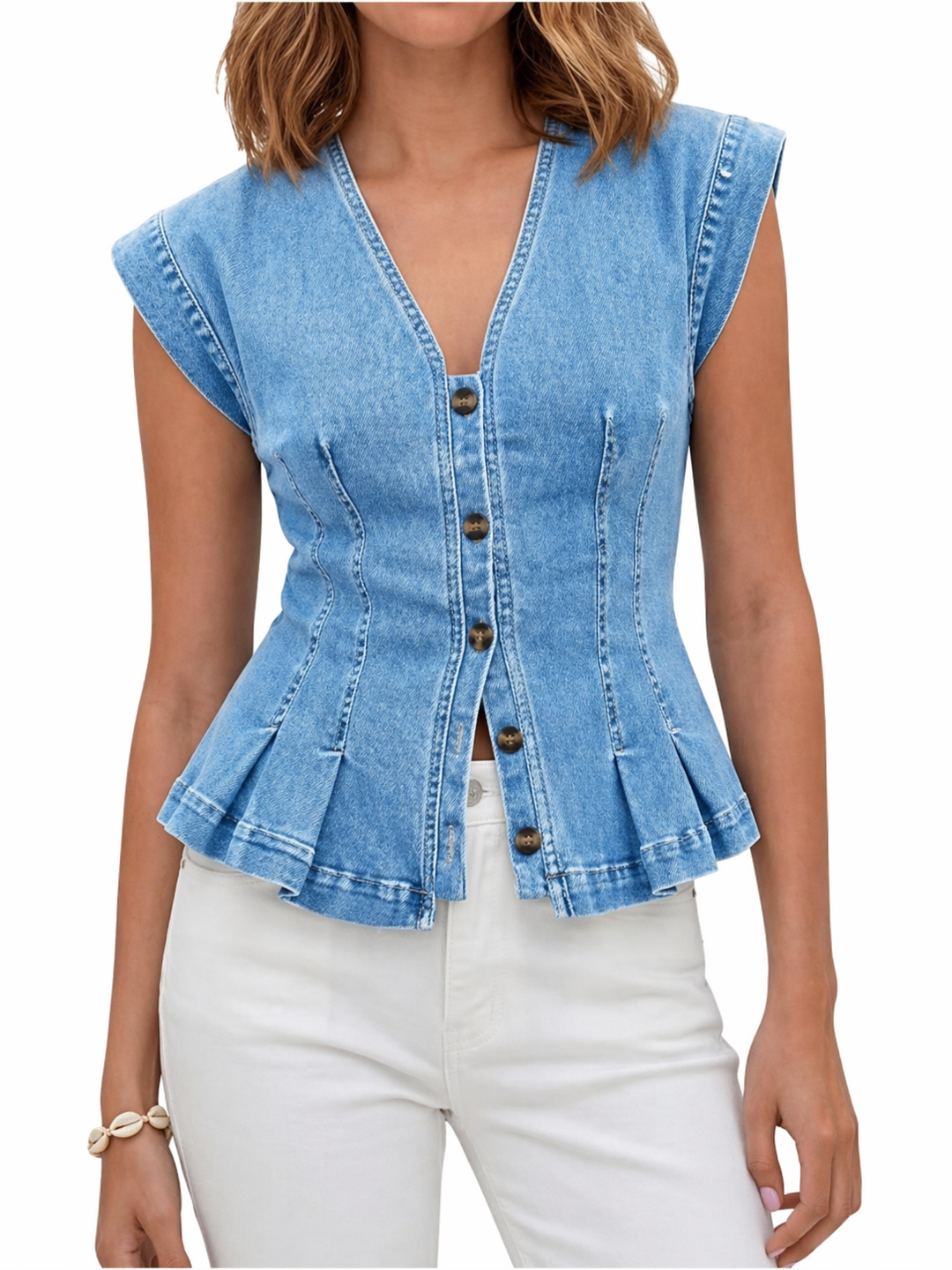 Viera | Top z dekoltem w serek z denimu