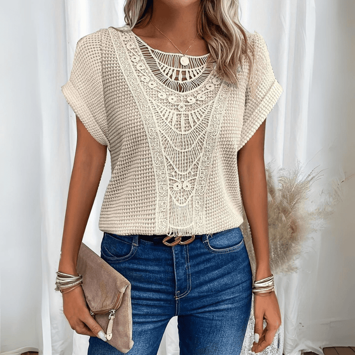 Esmie™ | Boho Chic Top with Intricate Cut-Out Details