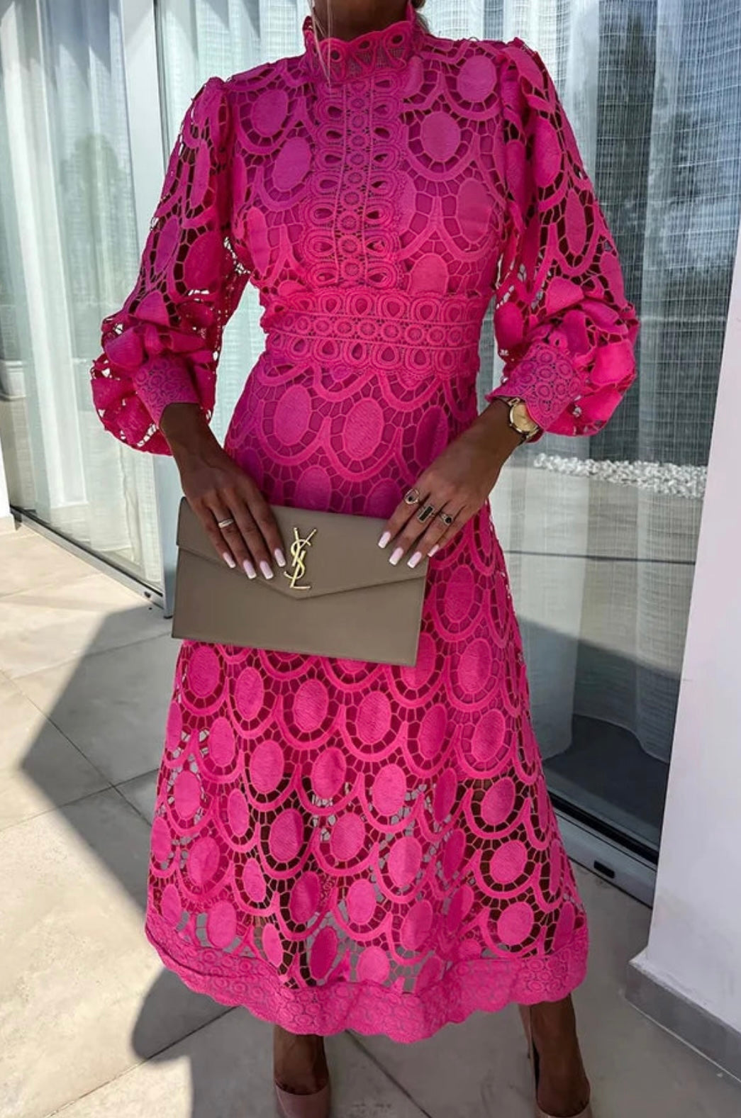 Eloah™ | Elegancka koronkowa sukienka midi