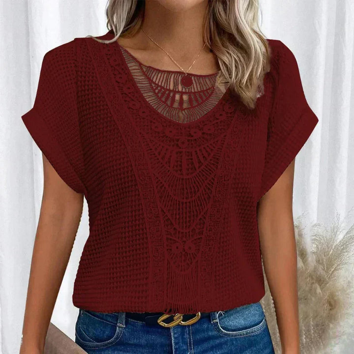 Esmie™ | Boho Chic Top with Intricate Cut-Out Details