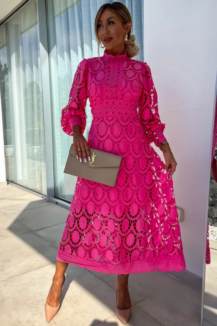 Eloah™ | Elegancka koronkowa sukienka midi