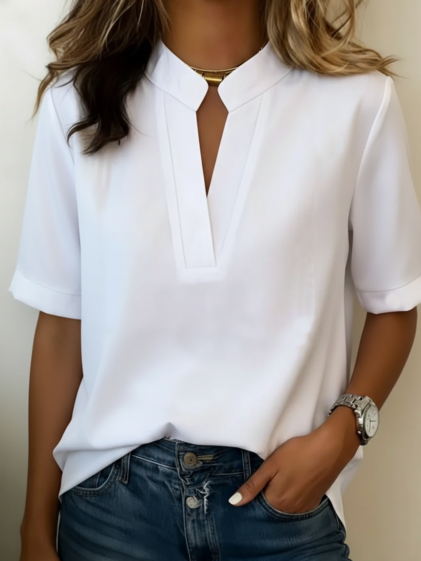 Frances™ | Stylowa bluzka z eleganckim kołnierzykiem