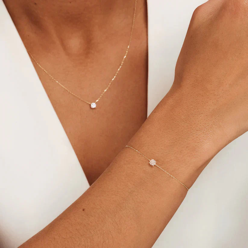 Zestaw Cléa z kamieniem moissanite | Złoto