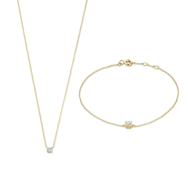 Zestaw Cléa z kamieniem moissanite | Złoto
