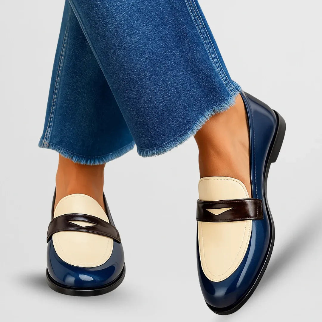Amalia - Eleganckie mokasyny w dwukolorowym designie