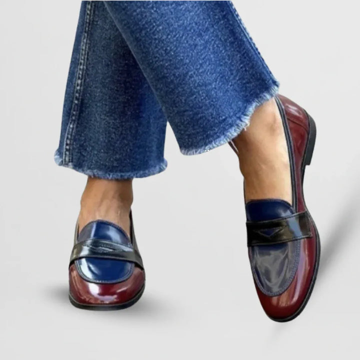 Amalia - Eleganckie mokasyny w dwukolorowym designie