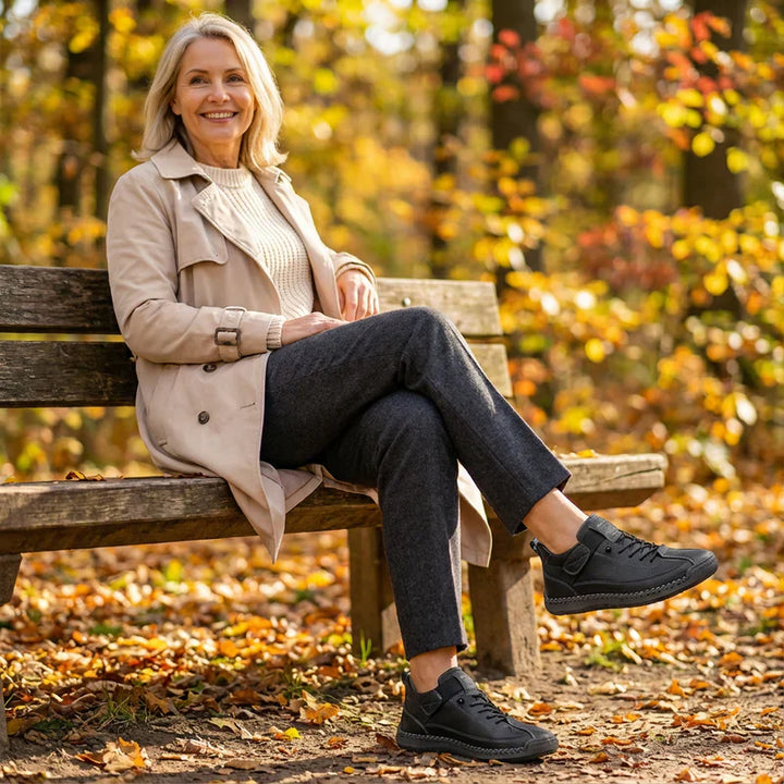 Gisela - Wygodne ortopedyczne trampki o efekcie skóry