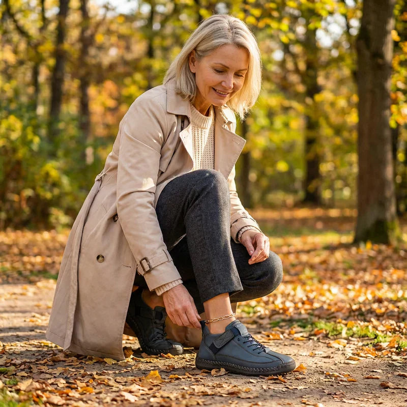 Gisela - Wygodne ortopedyczne trampki o efekcie skóry