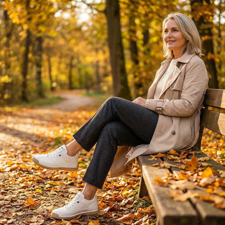 Gisela - Wygodne ortopedyczne trampki o efekcie skóry