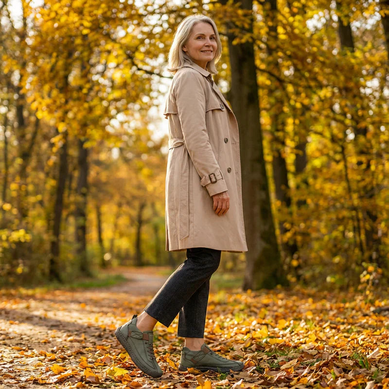 Gisela - Wygodne ortopedyczne trampki o efekcie skóry
