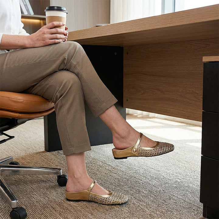 Bella | Mules Mary-Jane Bez Obcasa