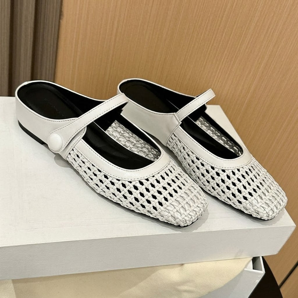 Bella | Mules Mary-Jane Bez Obcasa